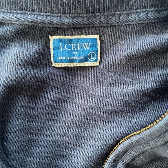 J. Crew navy cotton quarter-zip pullover, size large - Picture 3 of 3